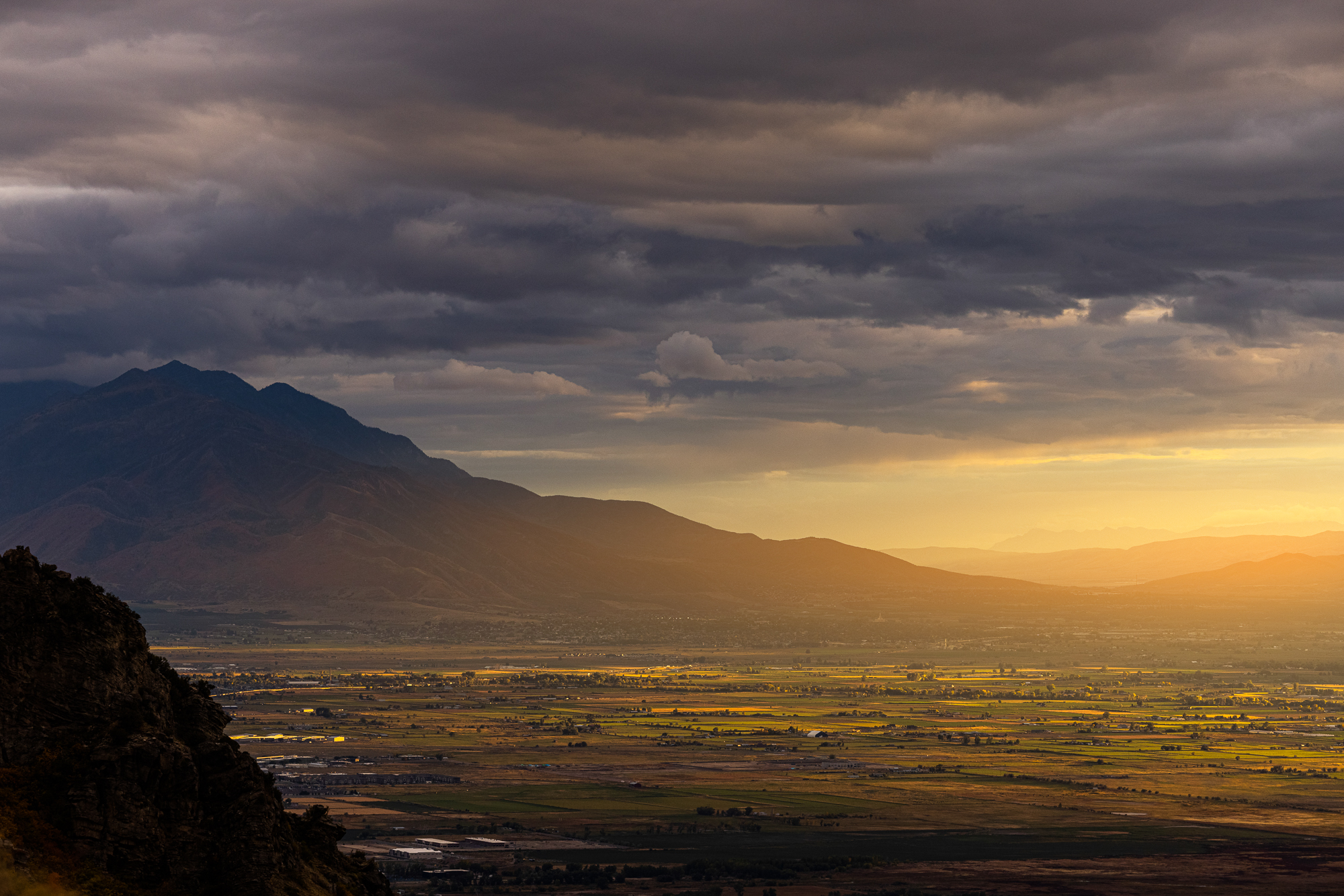 Utah Valley landscape at sunset